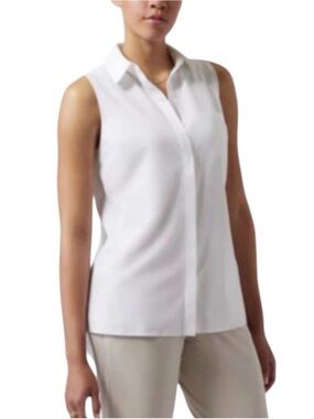 Athleta White Urbanite Sleeveless Button-Up Top - Large